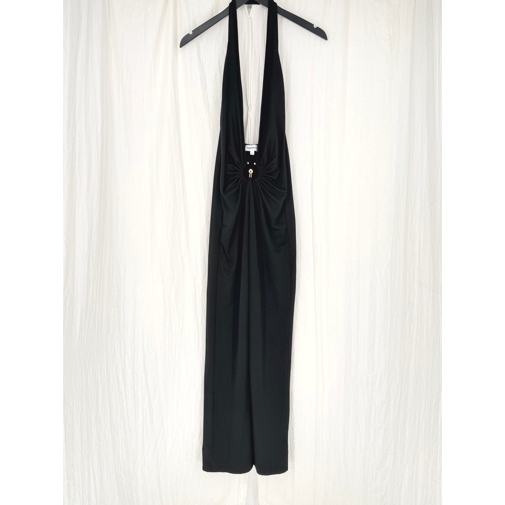 Superdown Black Halter Cutout Midi Dress Small NWOT